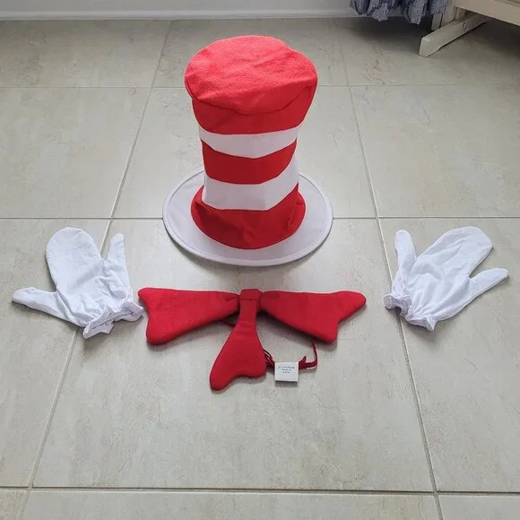Dr. Seuss The Cat in the Hat Accessories Kit Adult Size - Picture 3 of 9